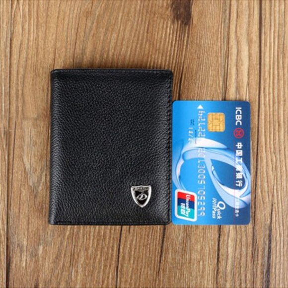 New Men's Leather Bifold ID Credit Card Holder Mini Wallet Thin Purse Billfold - Picture 5 of 7